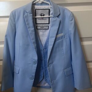 Stylish Kids Blue Blazer and Vest Set (total 4 pieces)